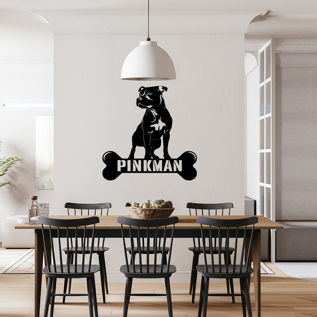 personalisiertes Metallschild mit Hundenamen - Stafford