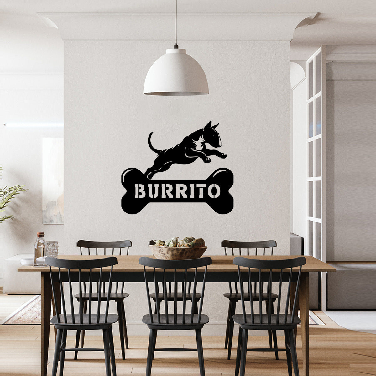 personalisiertes Metallschild mit Hundenamen - Bullterrier