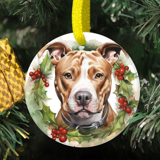 Weihnachtsbaum-Ornament aus Keramik - Pitbull 3