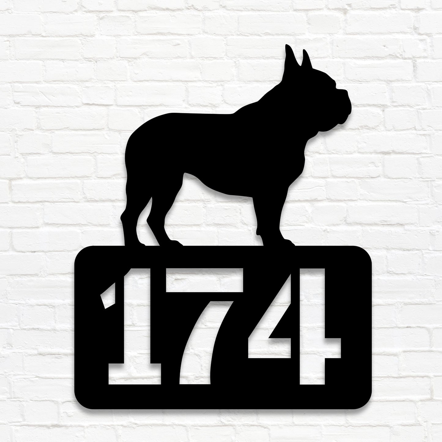 Französische Bulldogge - individuelles Hausnummernschild