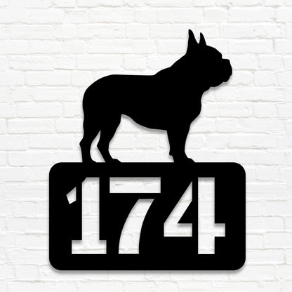 Französische Bulldogge - individuelles Hausnummernschild