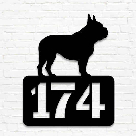 Französische Bulldogge - individuelles Hausnummernschild