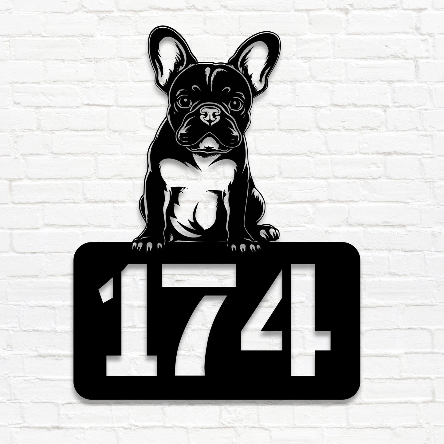 Individuelles Metallschild mit Hausnummer Fropswelpen