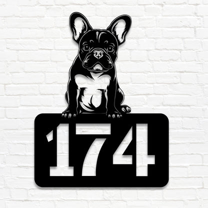 Individuelles Metallschild mit Hausnummer Fropswelpen