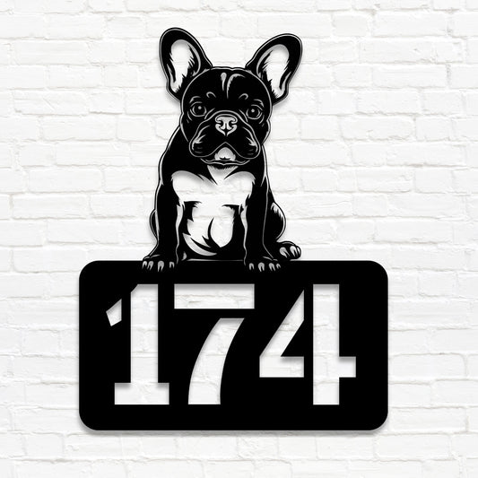 Individuelles Metallschild mit Hausnummer Fropswelpen