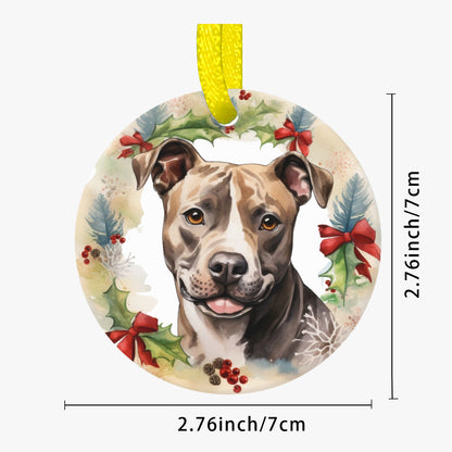 Weihnachtsbaum-Ornament aus Keramik - Pitbull 1