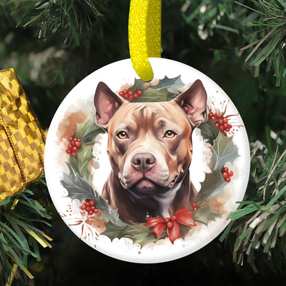 Weihnachtsbaum-Ornament aus Keramik - Pitbull 4
