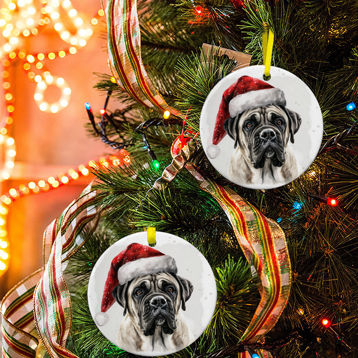 Weihnachtsbaum-Ornament aus Keramik - Mastiff