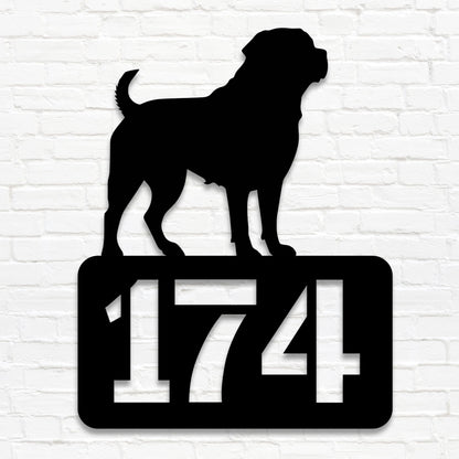 Rottweiler - individuelles Hausnummernschild