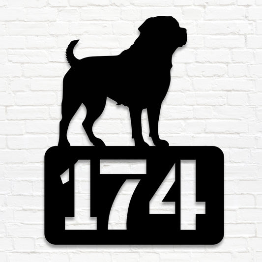 Rottweiler - individuelles Hausnummernschild