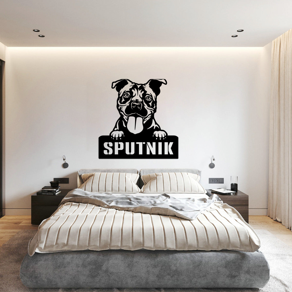 personalisiertes Metallschild  mit Hundenamen - Pitbull