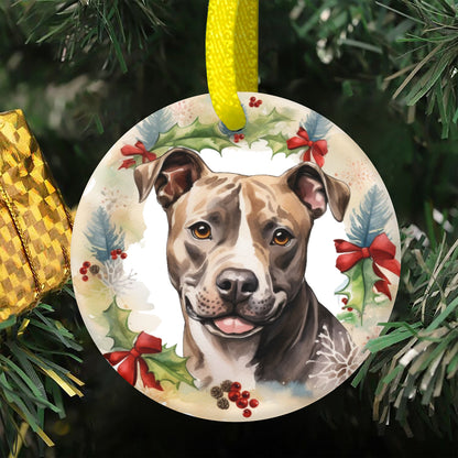 Weihnachtsbaum-Ornament aus Keramik - Pitbull 1