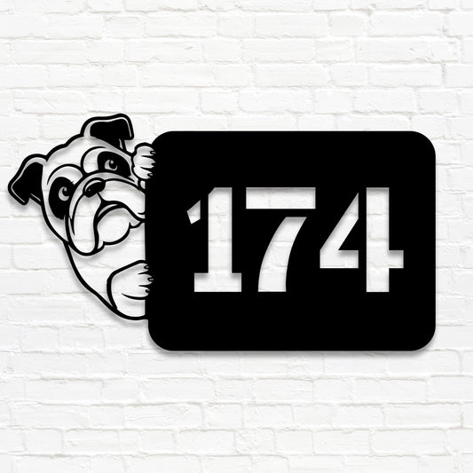 Englische Bulldogge - individuelles Hausnummernschild