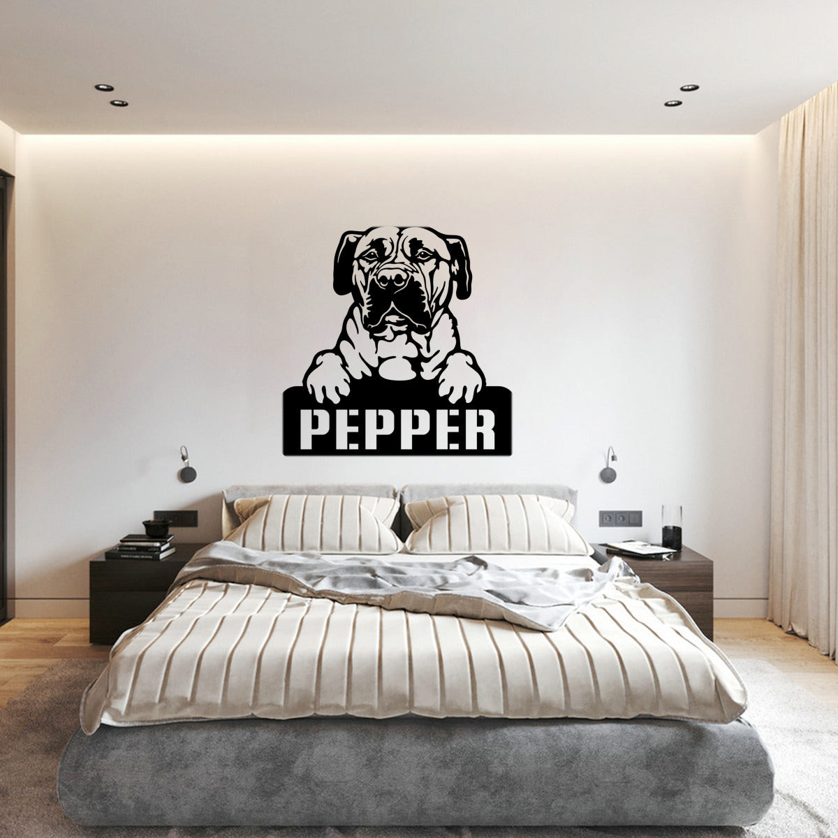 personalisiertes Metallschild mit Hundenamen - Tosa Inu Welpe