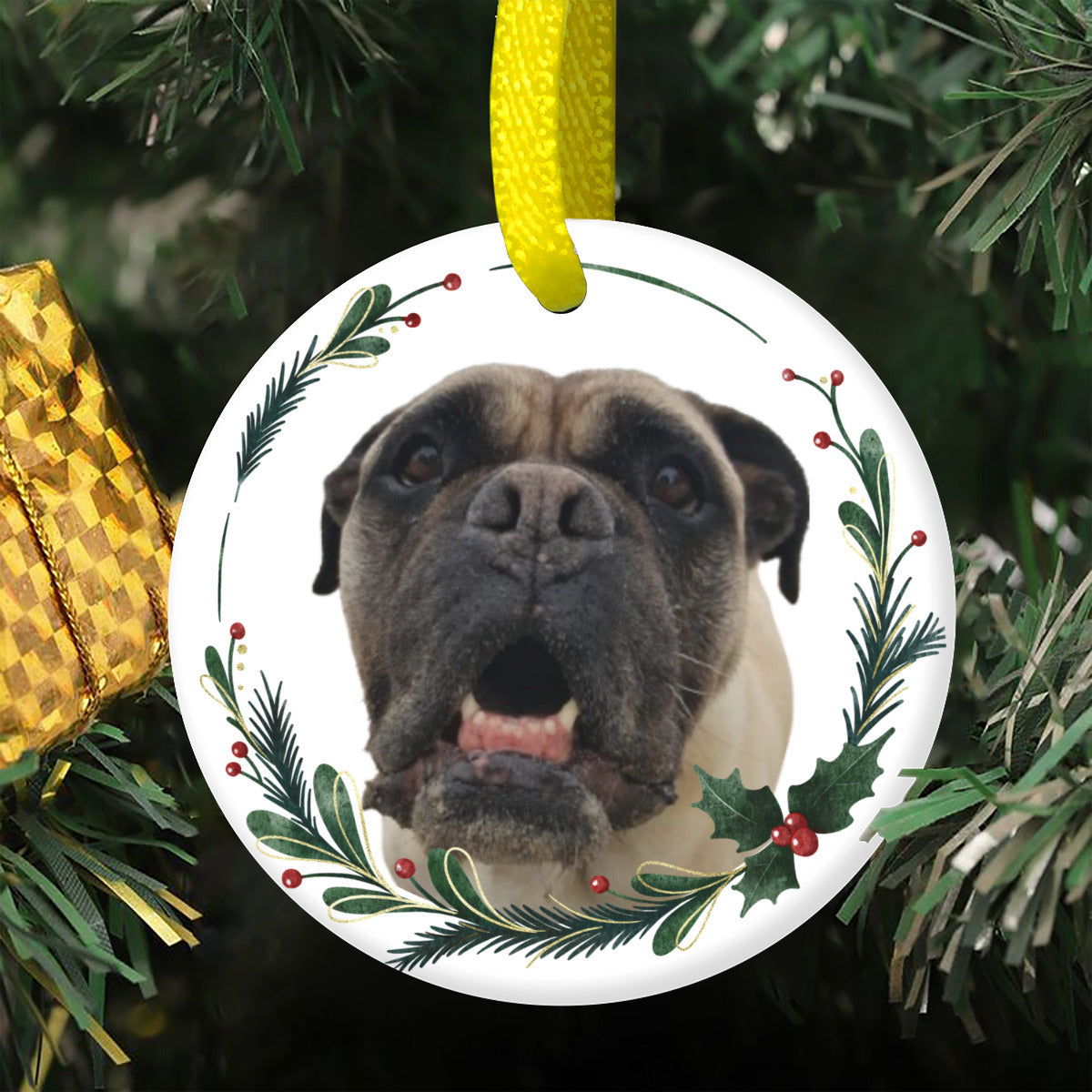 Personalisierter Anhänger für den Weihnachtsbaum - doppelseitig bedruckt