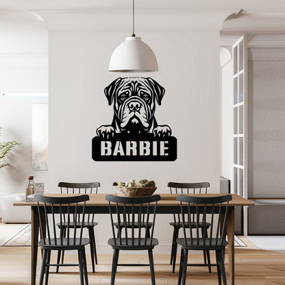 personalisiertes Metallschild mit Hundenamen - Mastiff