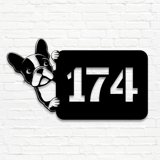 Boston Terrier - individuelles Hausnummernschild