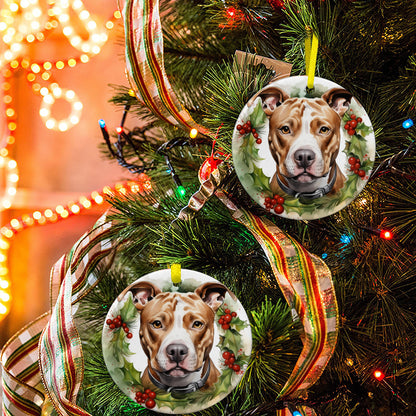 Weihnachtsbaum-Ornament aus Keramik - Pitbull 3