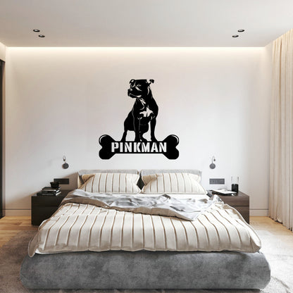 personalisiertes Metallschild mit Hundenamen - Stafford