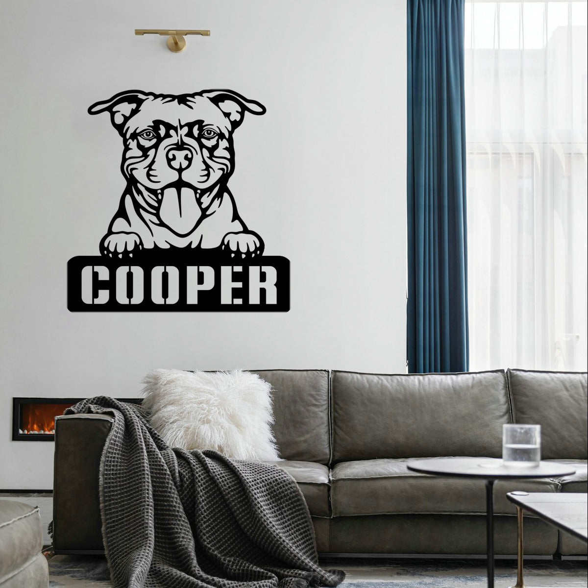 personalisiertes Metallschild mit Hundenamen - Staffordshire Bullterrier