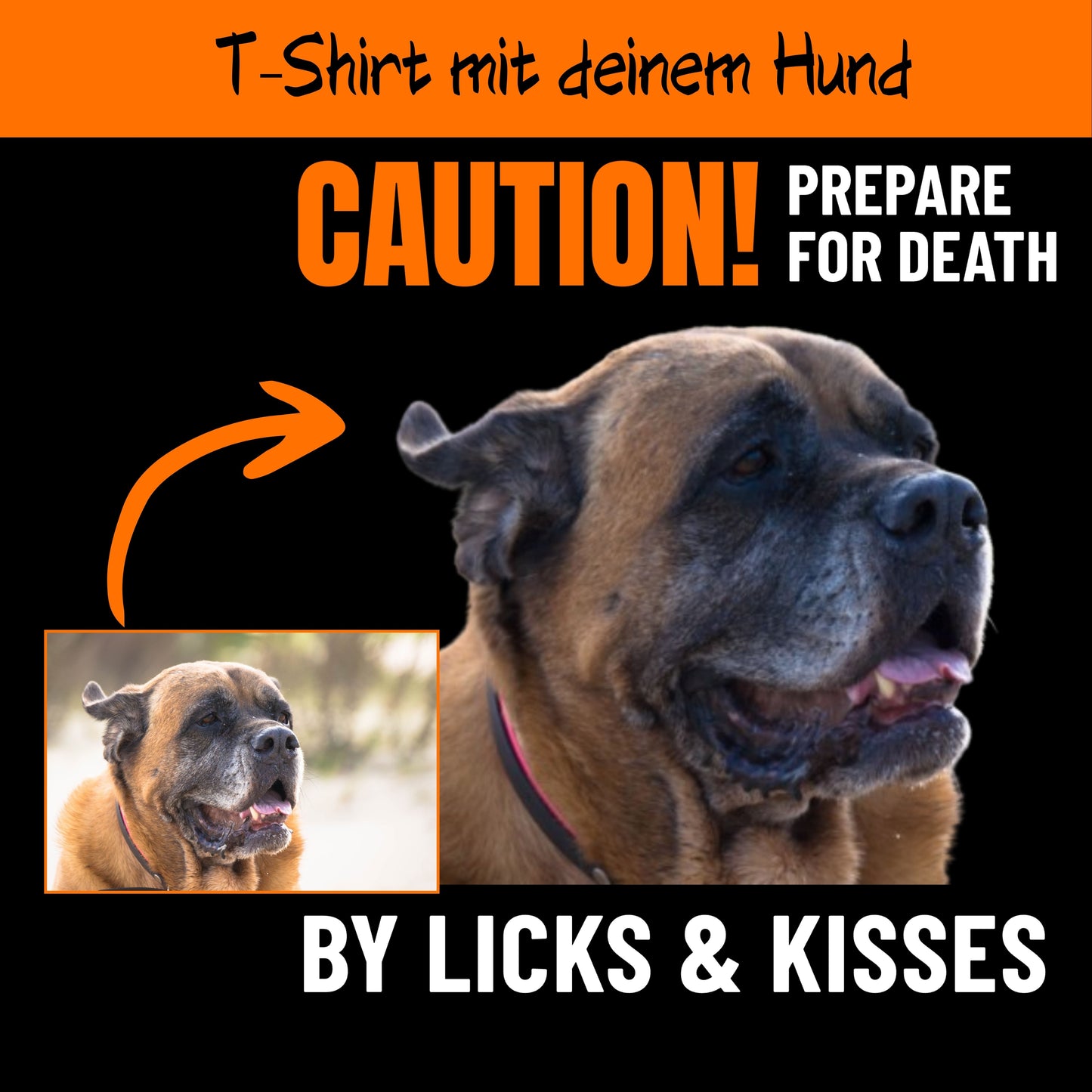 Caution! - personalisiertes T-Shirt mit deinem Hund