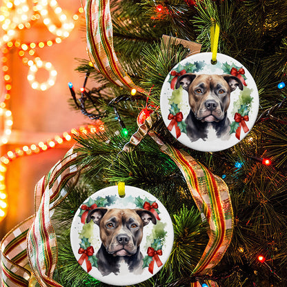 Weihnachtsbaum-Ornament aus Keramik - Pitbull 2