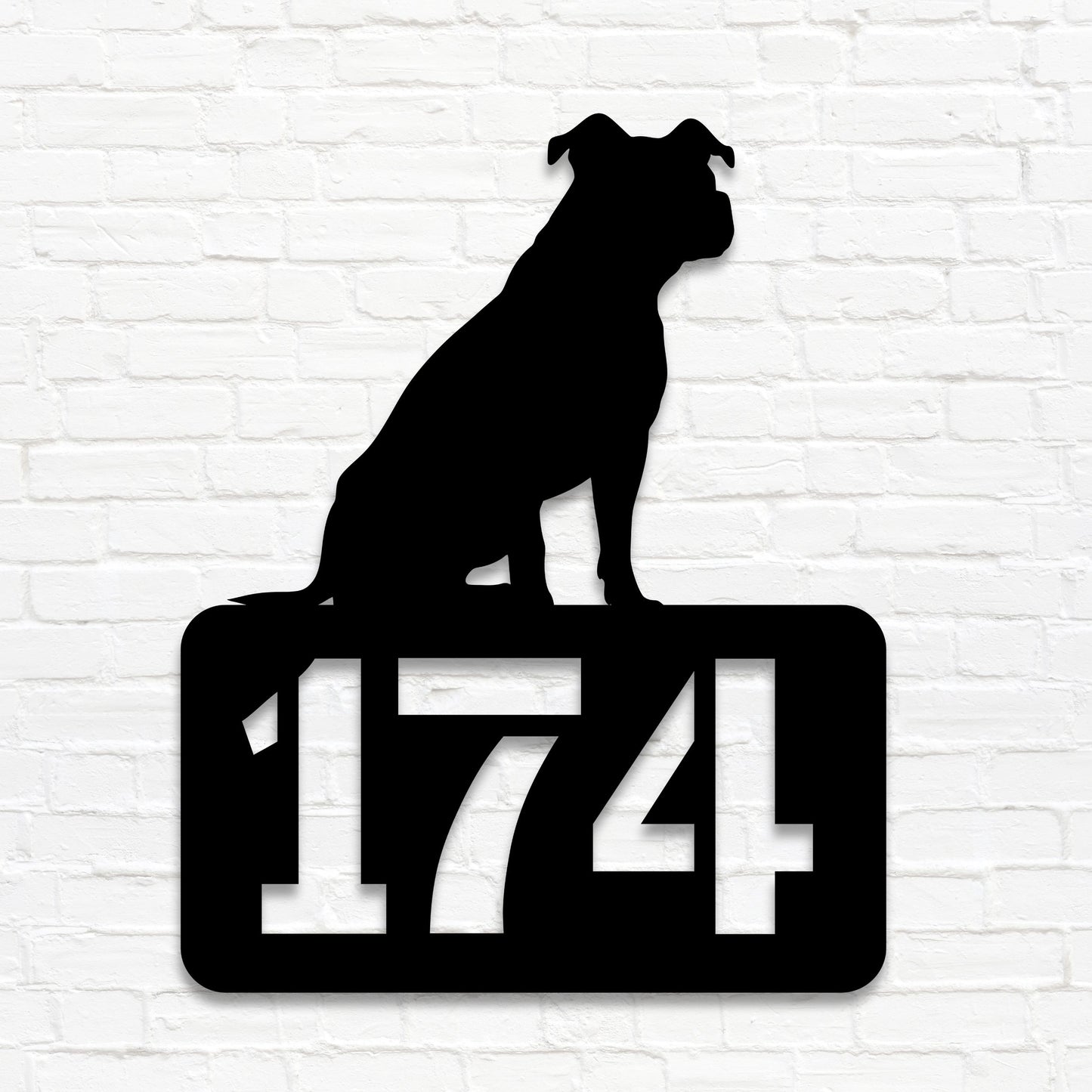 Pittie personalisiertes Hausnummernschild