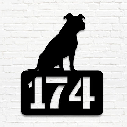 Pittie personalisiertes Hausnummernschild