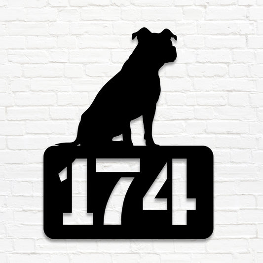 Pittie personalisiertes Hausnummernschild