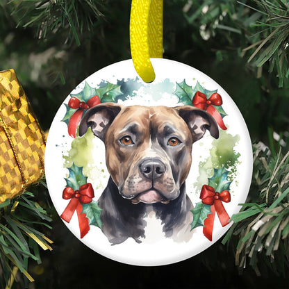 Weihnachtsbaum-Ornament aus Keramik - Pitbull 2