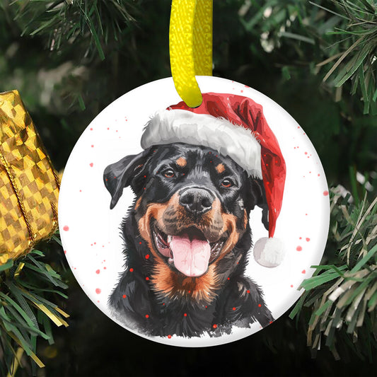 Weihnachtsbaum-Ornament aus Keramik - Rottweiler