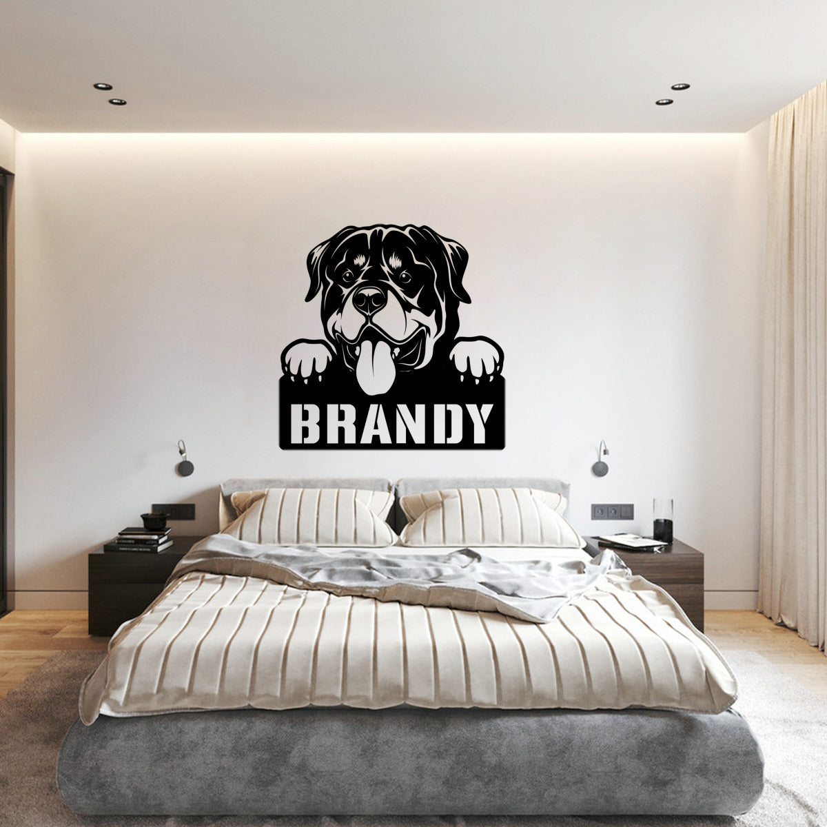 personalisiertes Metallschild mit Hundenamen - Rottweiler