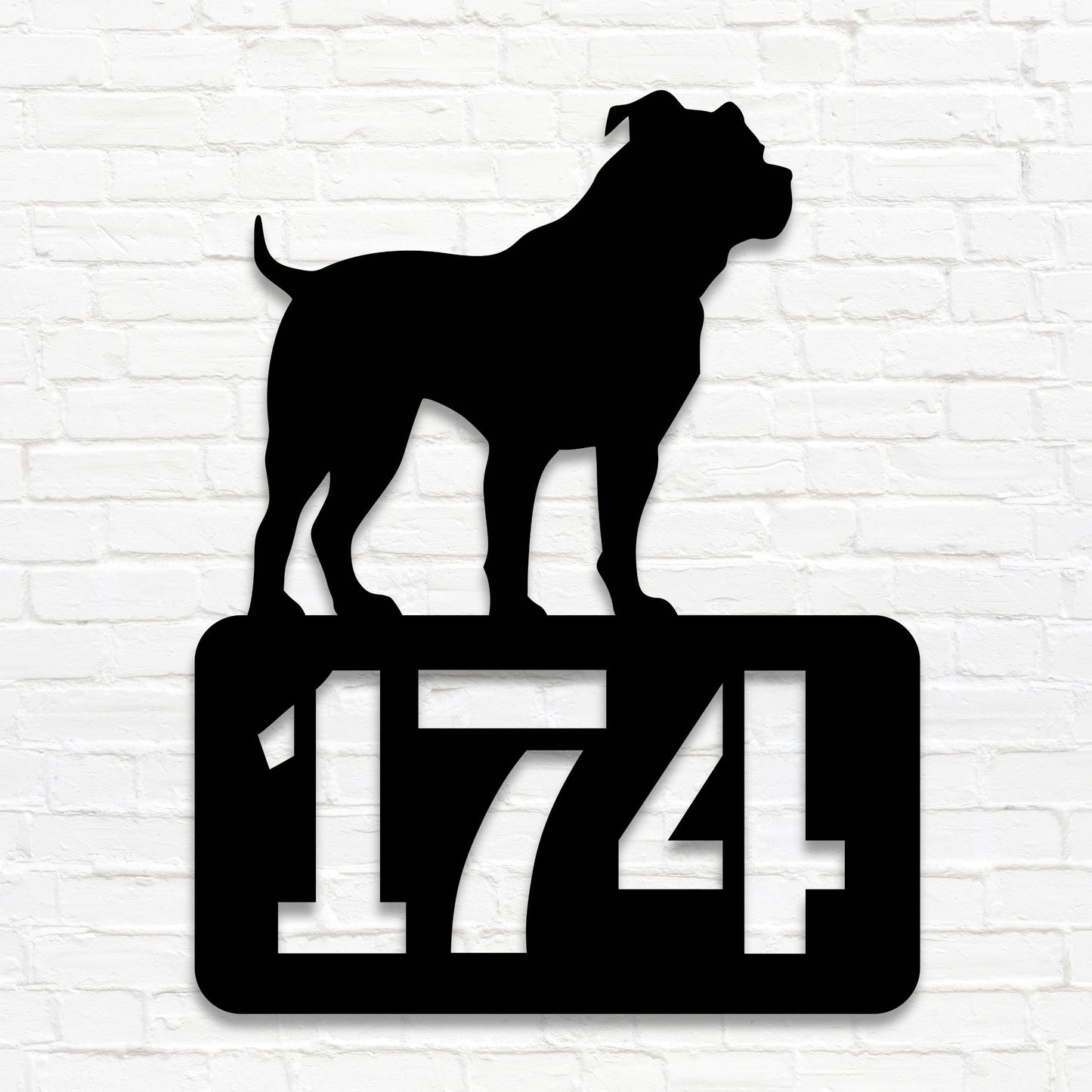 Pitbull- individuelles Hausnummernschild