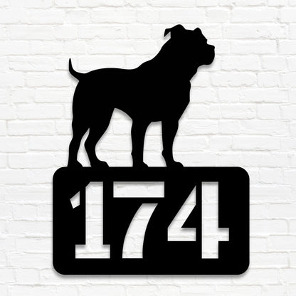 Pitbull- individuelles Hausnummernschild