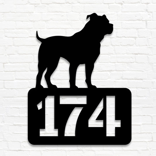 Pitbull- individuelles Hausnummernschild