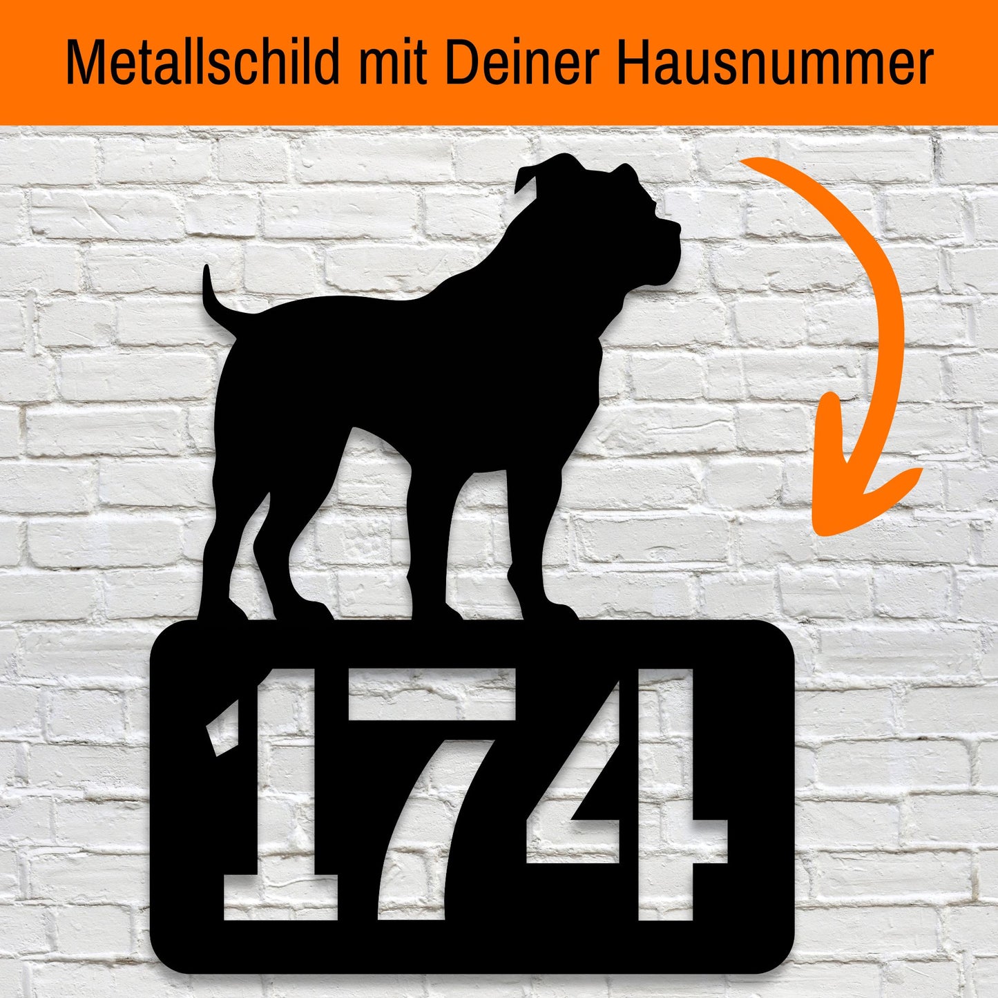 Pitbull- individuelles Hausnummernschild