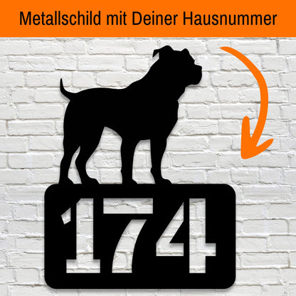 Pitbull- individuelles Hausnummernschild