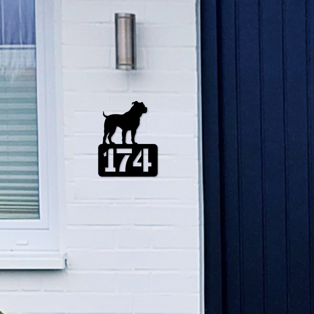 Pitbull- individuelles Hausnummernschild