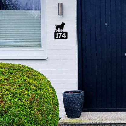 Pitbull- individuelles Hausnummernschild