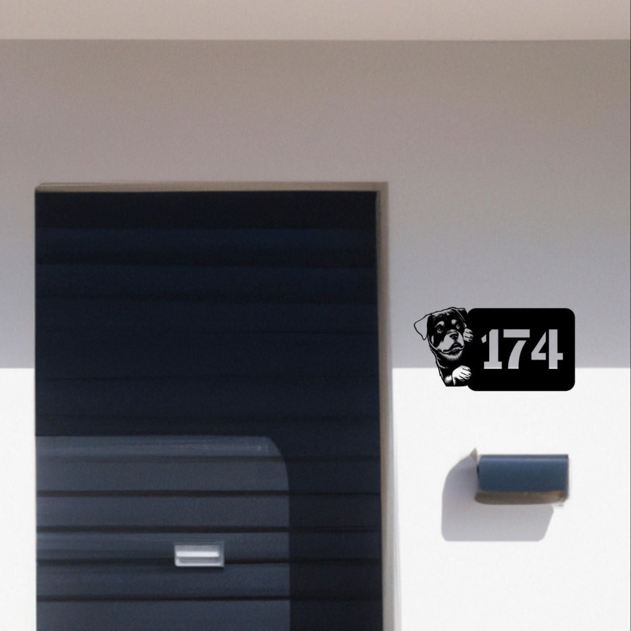 Rottweilerkopf individuelles Hausnummernschild