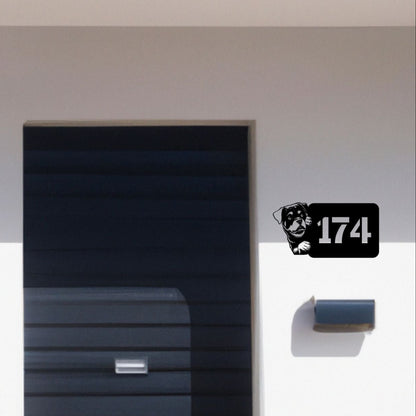 Rottweilerkopf individuelles Hausnummernschild