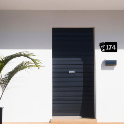 Rottweilerkopf individuelles Hausnummernschild