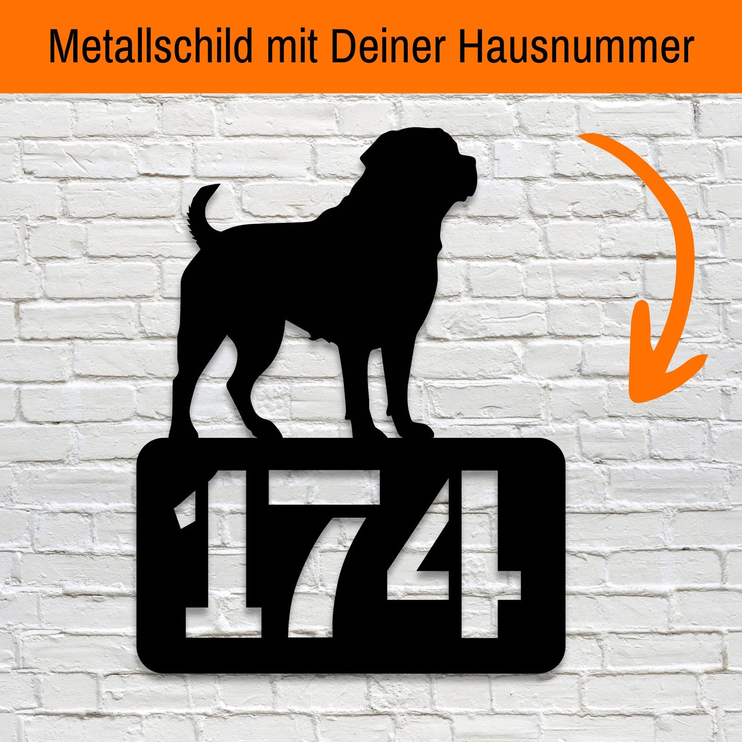 Rottweiler - individuelles Hausnummernschild