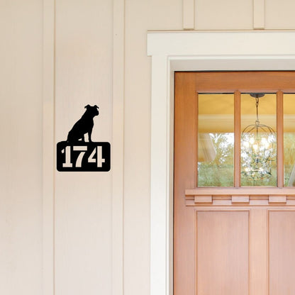 Pittie personalisiertes Hausnummernschild