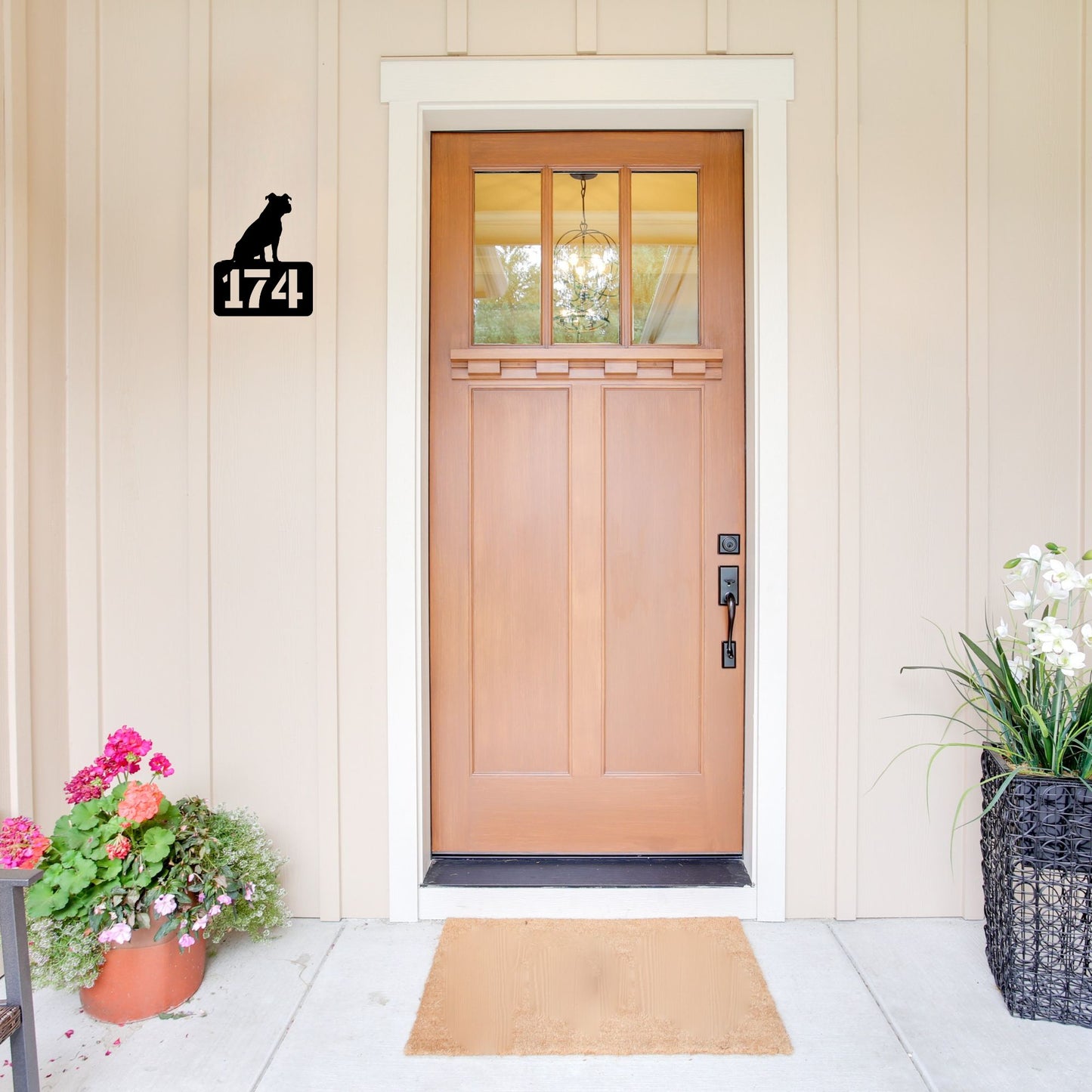 Pittie personalisiertes Hausnummernschild