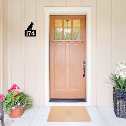 Pittie personalisiertes Hausnummernschild