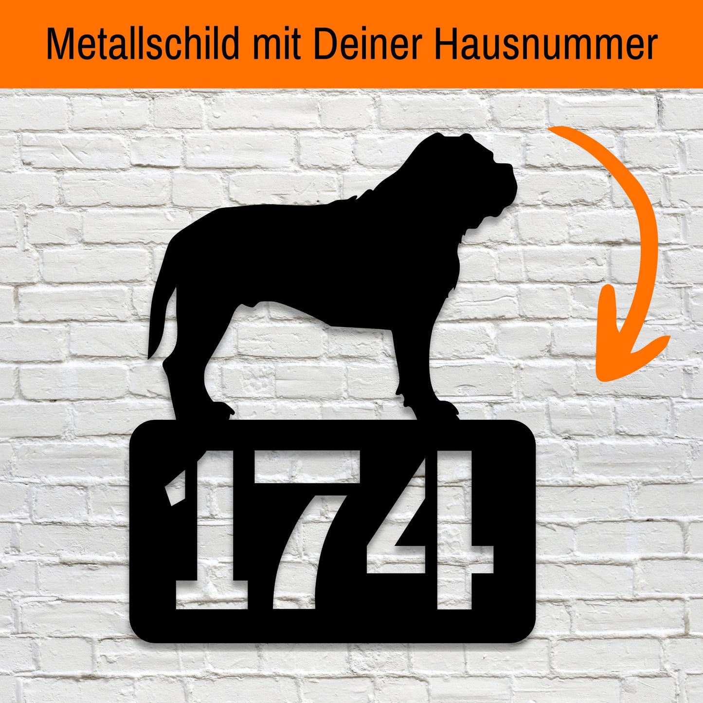 XXL Bully  - personalisiertes Hausnummernschild