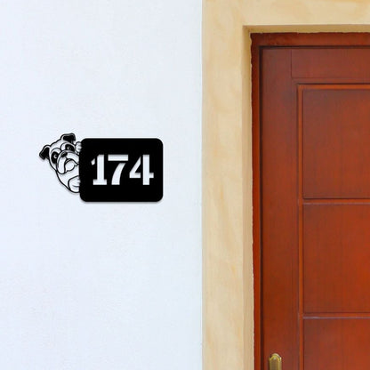 Englische Bulldogge - individuelles Hausnummernschild