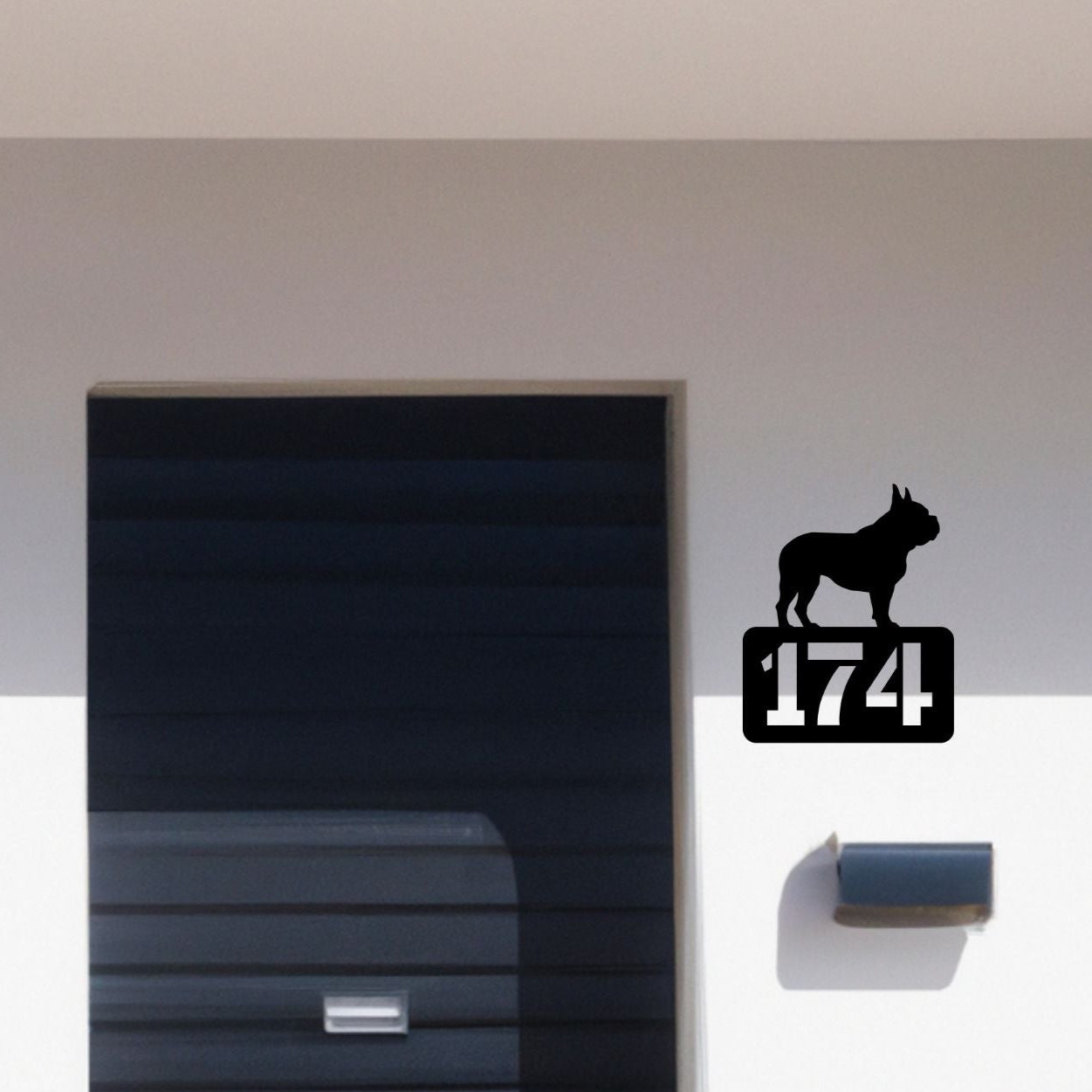 Französische Bulldogge - individuelles Hausnummernschild