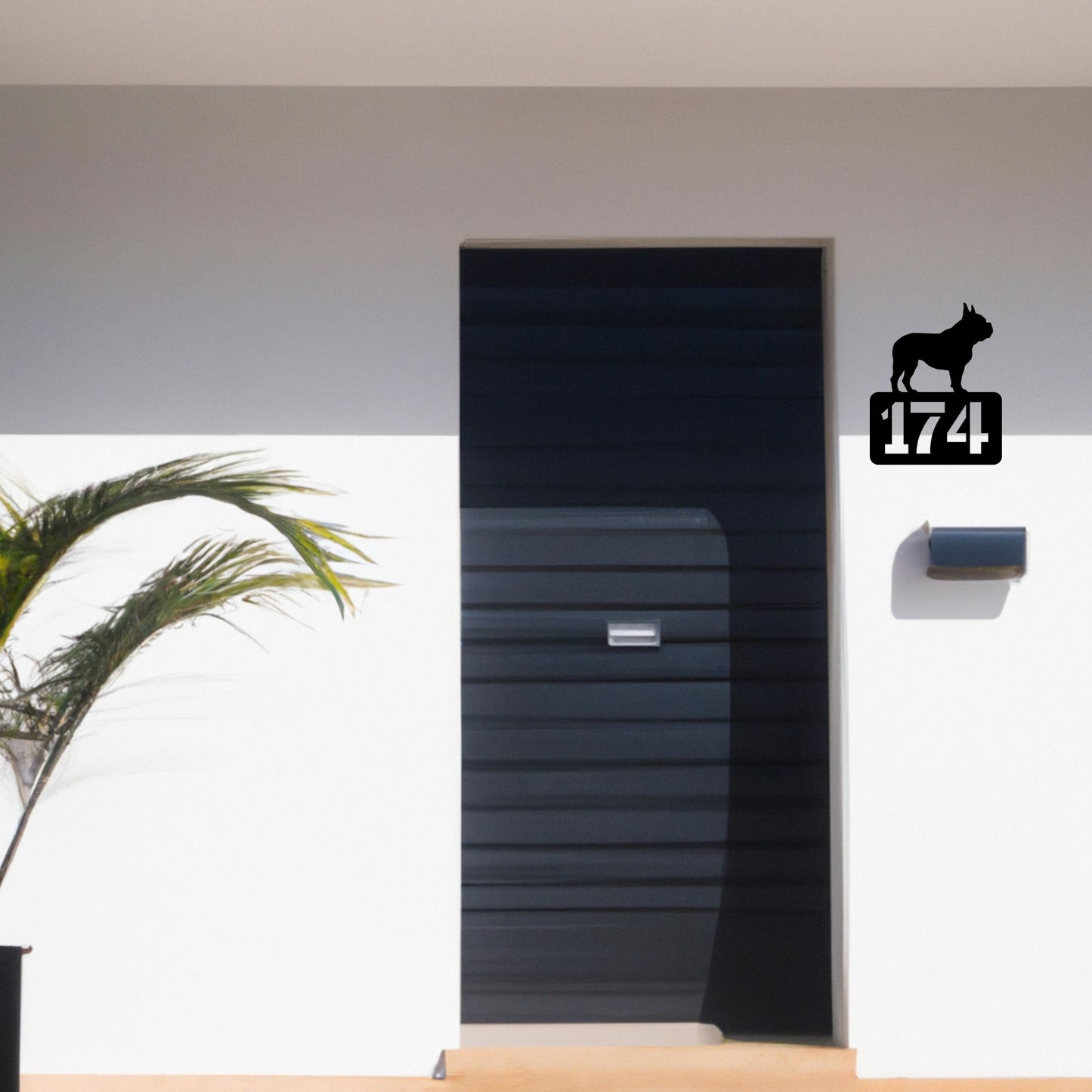 Französische Bulldogge - individuelles Hausnummernschild